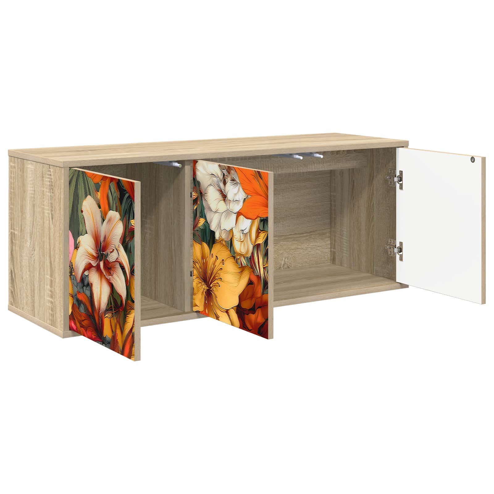 Seinälle kiinnitettävä TV-kaapisto GENNEP 102 x 33 x 40 cm - Image 2