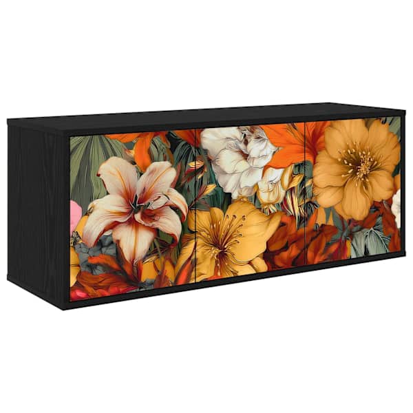 vidaXL Seinale paigaldatav TV kapp GENNEP 102 x 33 x 40 cm Must tamm