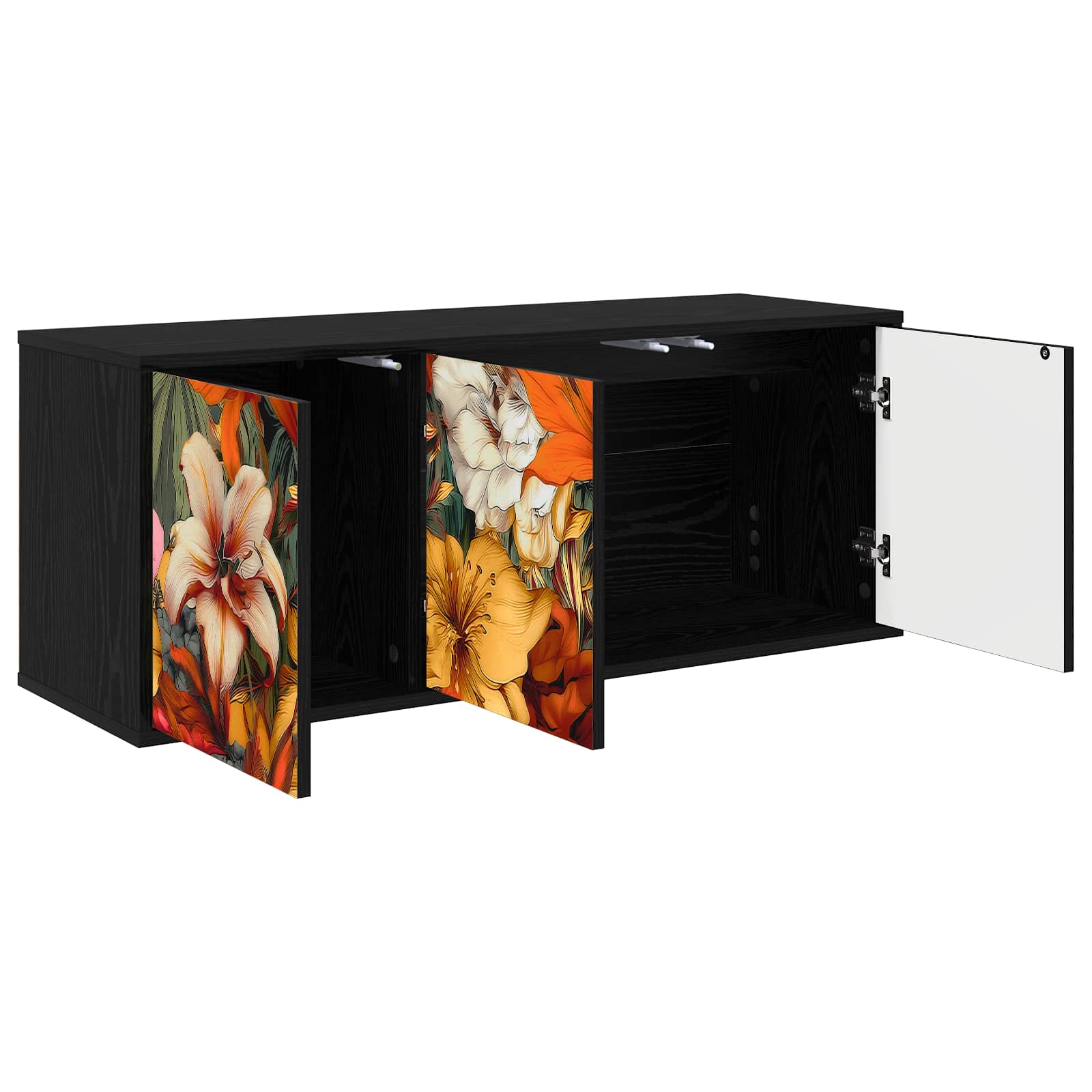 Seinälle kiinnitettävä TV-kaapisto GENNEP 102 x 33 x 40 cm - Image 2