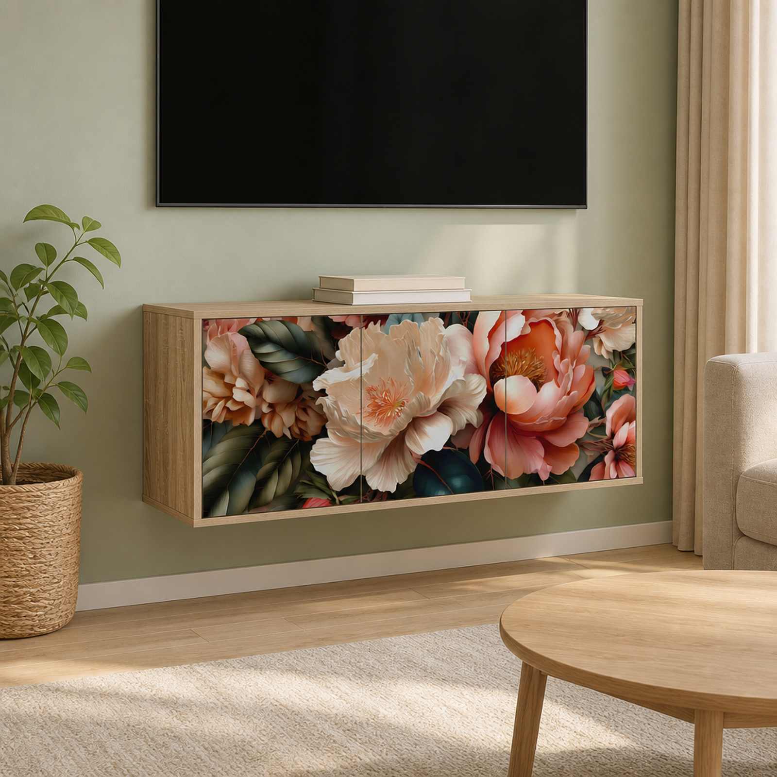 vidaXL Væghængt TV Skab BORNE 102 x 33 x 40 cm Sonoma-eg