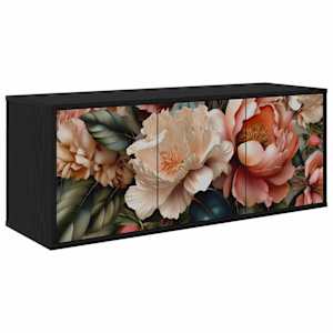 vidaXL Seinale paigaldatav TV kapp BORNE 102 x 33 x 40 cm Must tamm