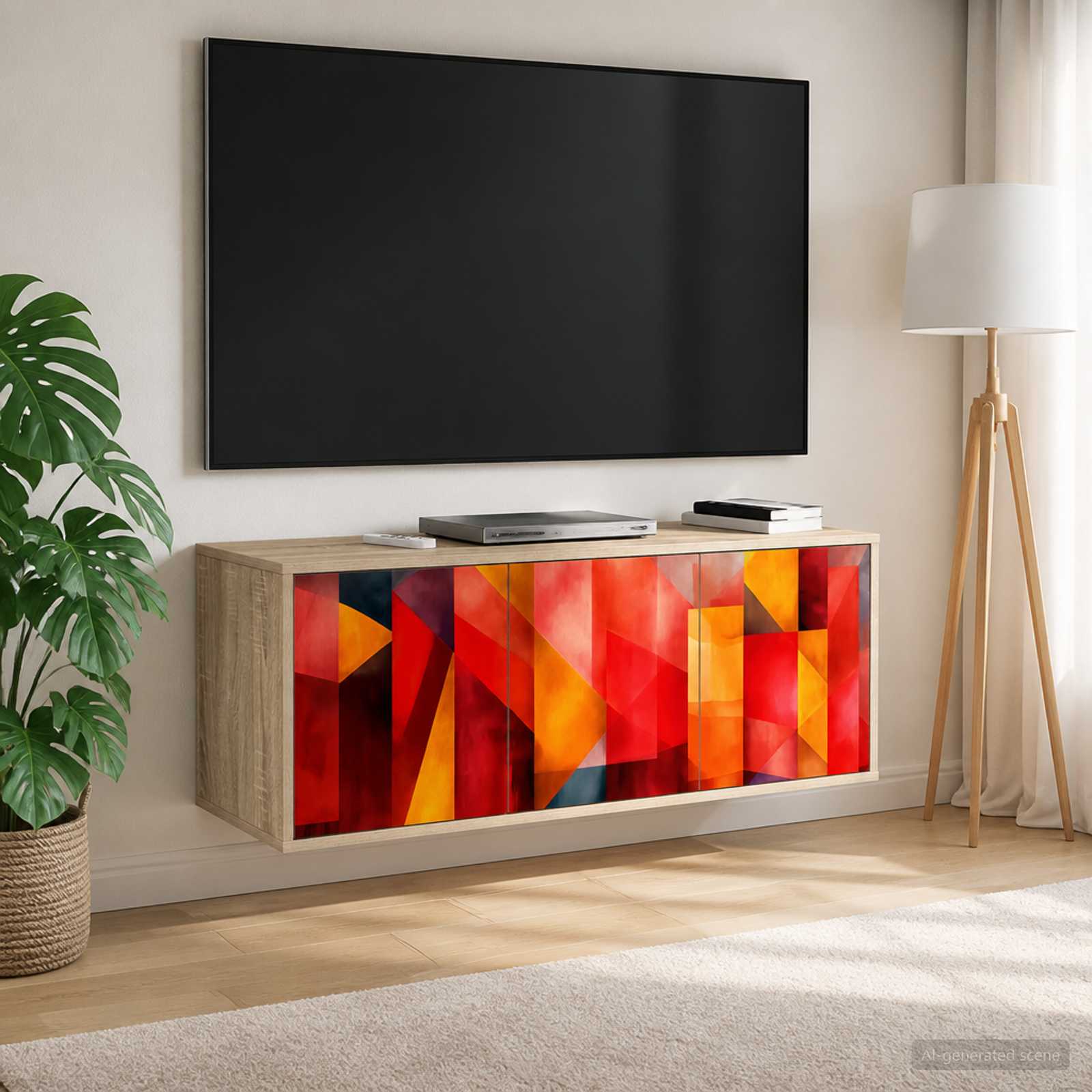 Stenska TV omarica HEESCH 102 x 33 x 40 cm Sonoma hrast