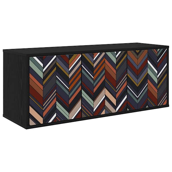 vidaXL Seinale paigaldatav TV kapp OMMEN 102 x 33 x 40 cm Must tamm