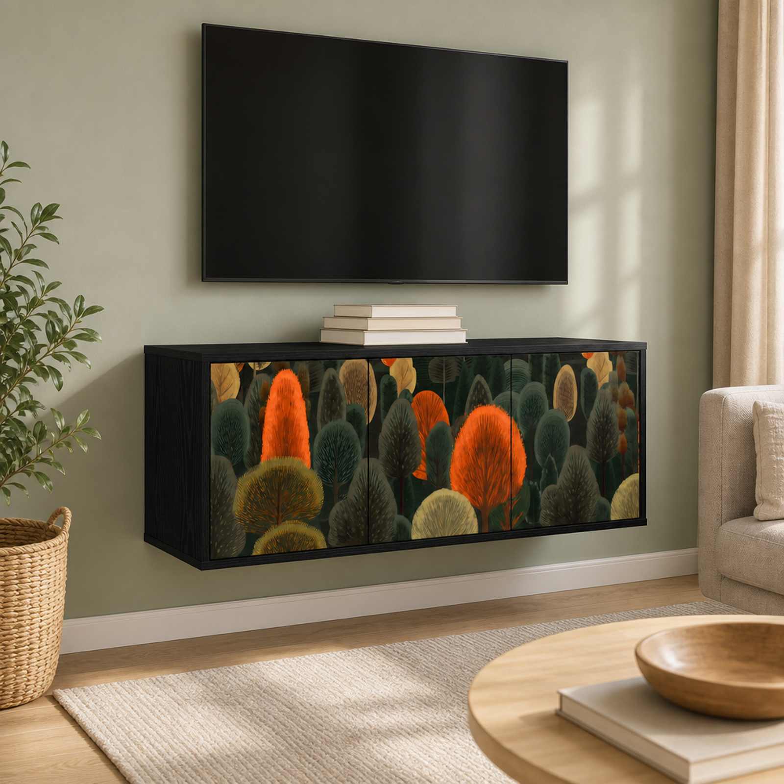 vidaXL Væghængt TV Skab ZAANDAM 102 x 33 x 40 cm Sort eg