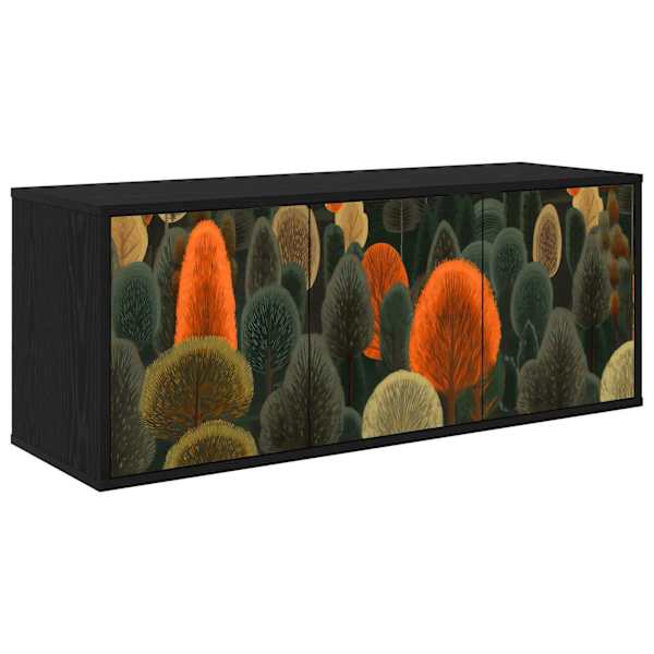 vidaXL Seinale paigaldatav TV kapp ZAANDAM 102 x 33 x 40 cm Must tamm