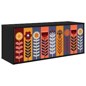 vidaXL Seinale paigaldatav TV kapp ESSEN 102 x 33 x 40 cm Must tamm