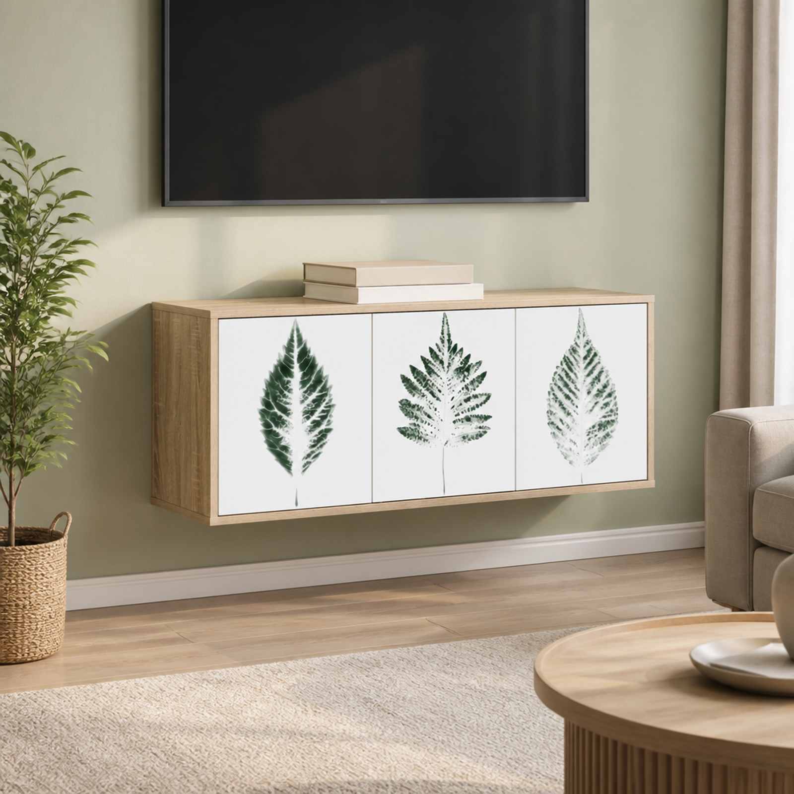 Stenska TV omarica HANAU 102 x 33 x 40 cm Sonoma hrast