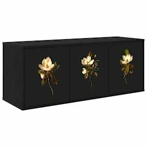 vidaXL Seinale paigaldatav TV kapp BREMEN 102 x 33 x 40 cm Must tamm