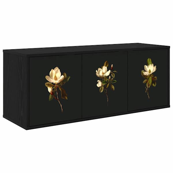 vidaXL Seinale paigaldatav TV kapp BREMEN 102 x 33 x 40 cm Must tamm