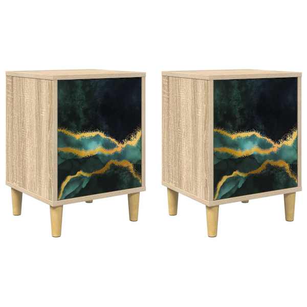 vidaXL &Ouml;&ouml;lambi kapp WIJHE 2 tk Sonoma tamm 36 x 33 x 50 cm Tehispuit