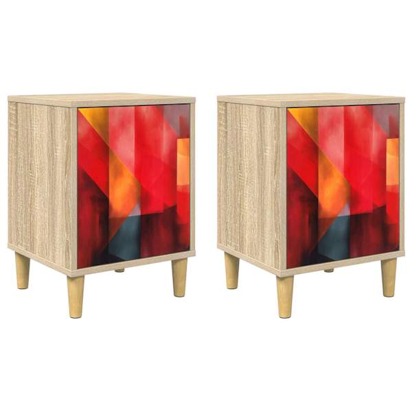 vidaXL &Ouml;&ouml;lambi kapp HEESCH 2 tk Sonoma tamm 36 x 33 x 50 cm Tehispuit