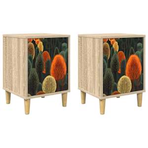 vidaXL &Ouml;&ouml;lambi kapp ZAANDAM 2 tk Sonoma tamm 36 x 33 x 50 cm Tehispuit