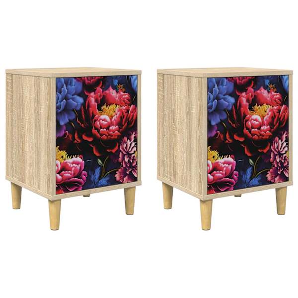 vidaXL &Ouml;&ouml;lambi kapp KIEL 2 tk Sonoma tamm 36 x 33 x 50 cm Tehispuit