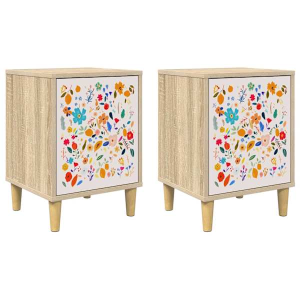 vidaXL &Ouml;&ouml;lambi kapp MAINZ 2 tk Sonoma tamm 36 x 33 x 50 cm Tehispuit