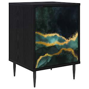 vidaXL &Ouml;&ouml;lambi kapp WIJHE Must tamm 36 x 33 x 51 cm Tehispuit
