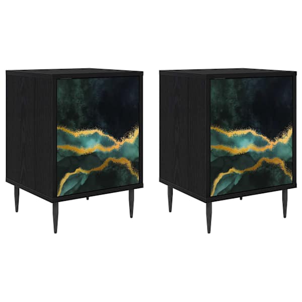 vidaXL &Ouml;&ouml;lambi kapp WIJHE 2 tk Must tamm 36 x 33 x 51 cm Tehispuit