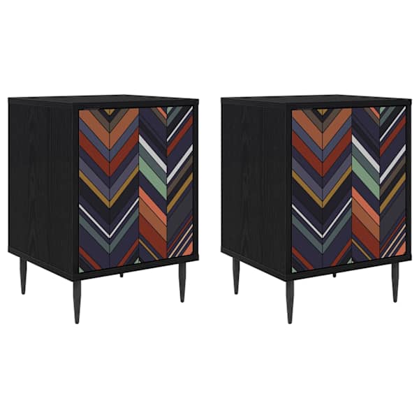 vidaXL &Ouml;&ouml;lambi kapp OMMEN 2 tk Must tamm 36 x 33 x 51 cm Tehispuit