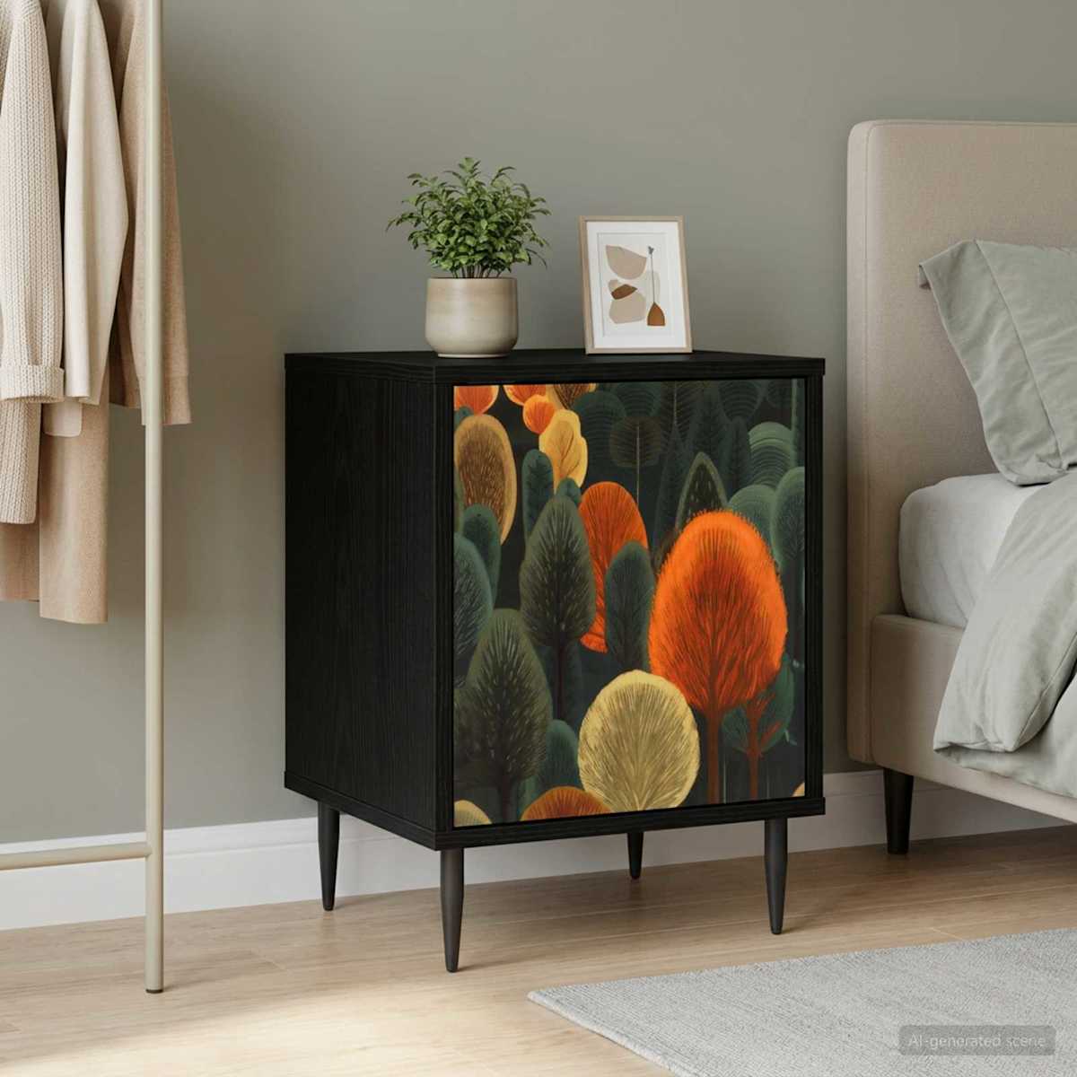 Natskab ZAANDAM Sort eg 36 x 33 x 51 cm Konstrueret træ