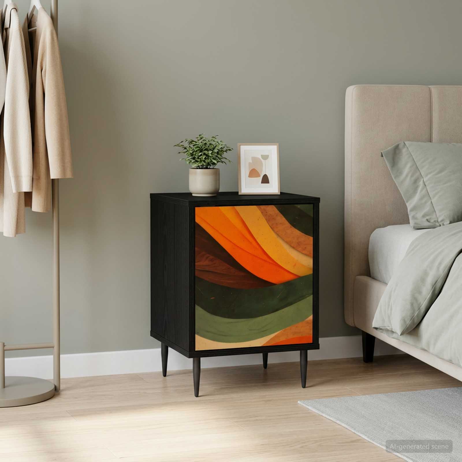 Нощен шкаф BONN Черен дъб 36 x 33 x 51 см Инженерна дървесина