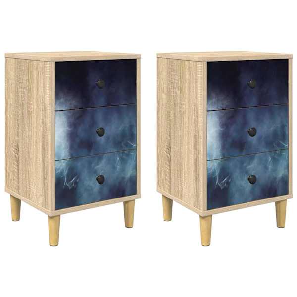 vidaXL &Ouml;&ouml;lambi kapp RAALTE 2 tk Sonoma tamm 36 x 33 x 60 cm Tehispuit