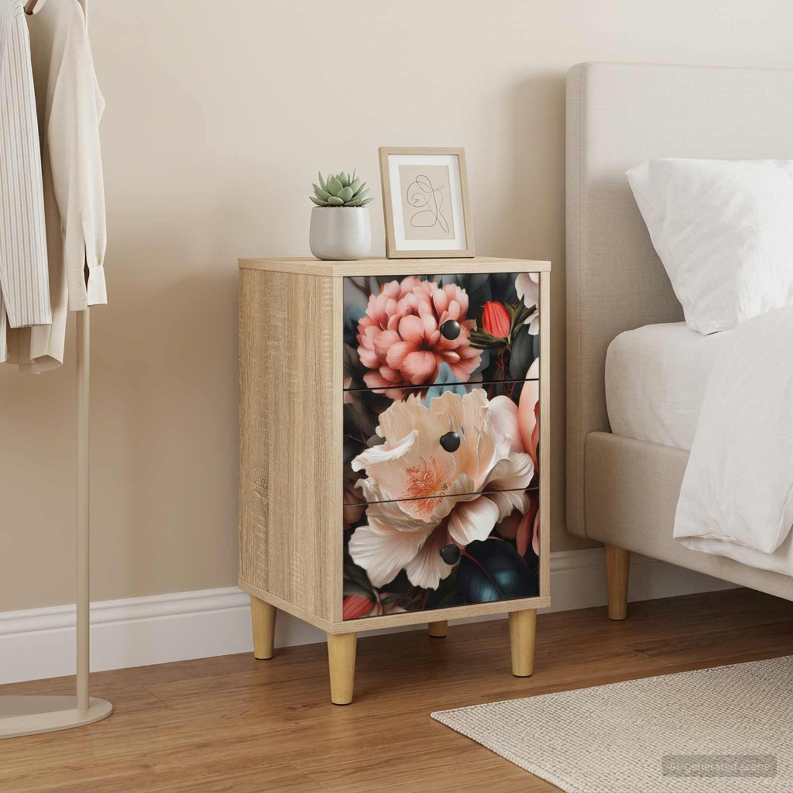 Nočna omarica BORNE 2 kos Sonoma hrast 36 x 33 x 60 cm