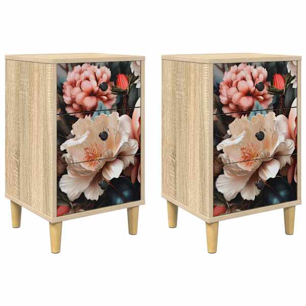 vidaXL &Ouml;&ouml;lambi kapp BORNE 2 tk Sonoma tamm 36 x 33 x 60 cm Tehispuit