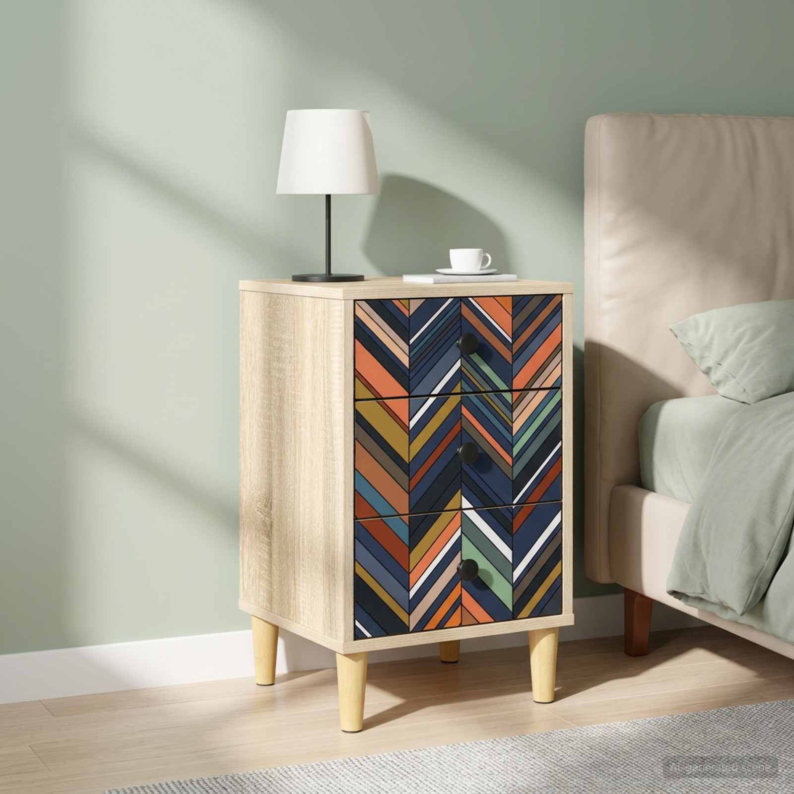 Nočna omarica OMMEN 2 kos Sonoma hrast 36 x 33 x 60 cm