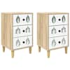 vidaXL &Ouml;&ouml;lambi kapp HANAU 2 tk Sonoma tamm 36 x 33 x 60 cm Tehispuit