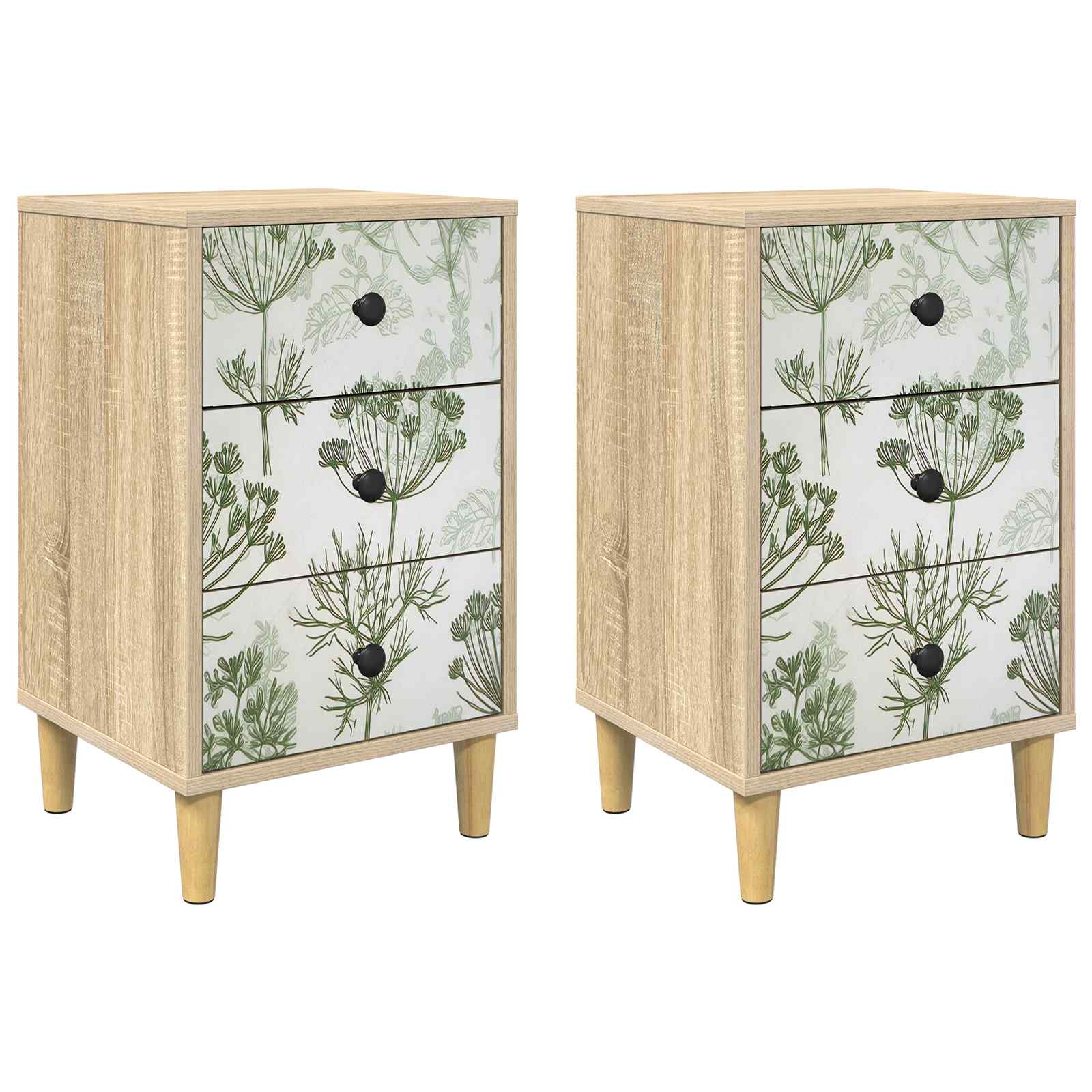 vidaXL Nachttisch GOTHA 2 stk. Sonoma-Eiche 36 x 33 x 60 cm – Bild 2