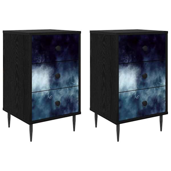 vidaXL &Ouml;&ouml;lambi kapp RAALTE 2 tk Must tamm 36 x 33 x 61 cm Tehispuit