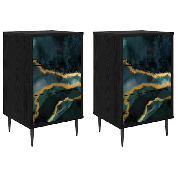vidaXL &Ouml;&ouml;lambi kapp WIJHE 2 tk Must tamm 36 x 33 x 61 cm Tehispuit