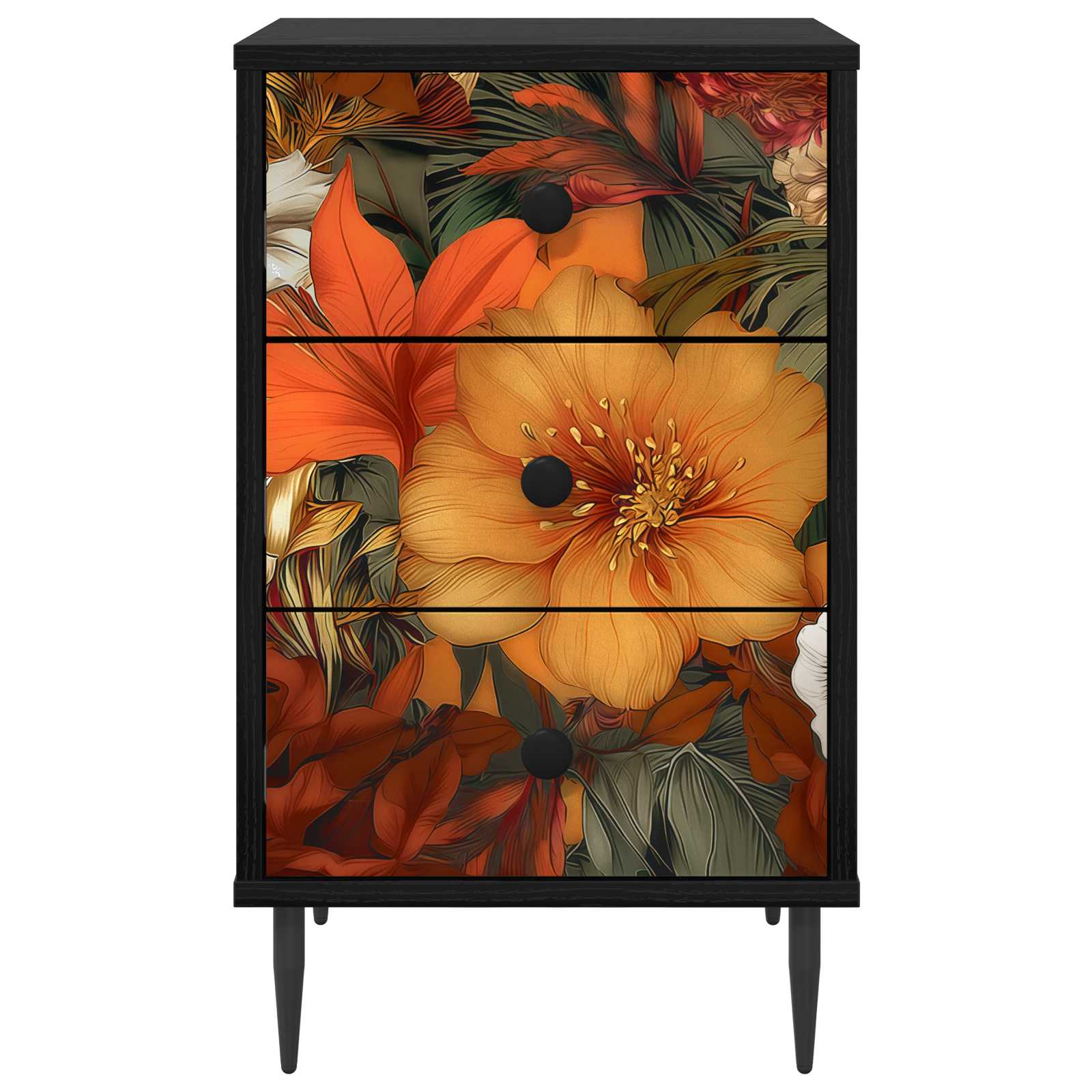 Нощен шкаф GENNEP 2 бр. Черен дъб 36 x 33 x 61 см — изображение 4
