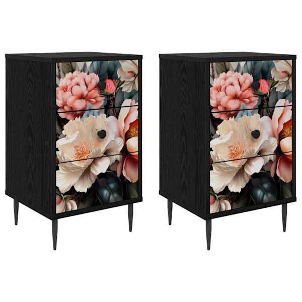 vidaXL &Ouml;&ouml;lambi kapp BORNE 2 tk Must tamm 36 x 33 x 61 cm Tehispuit