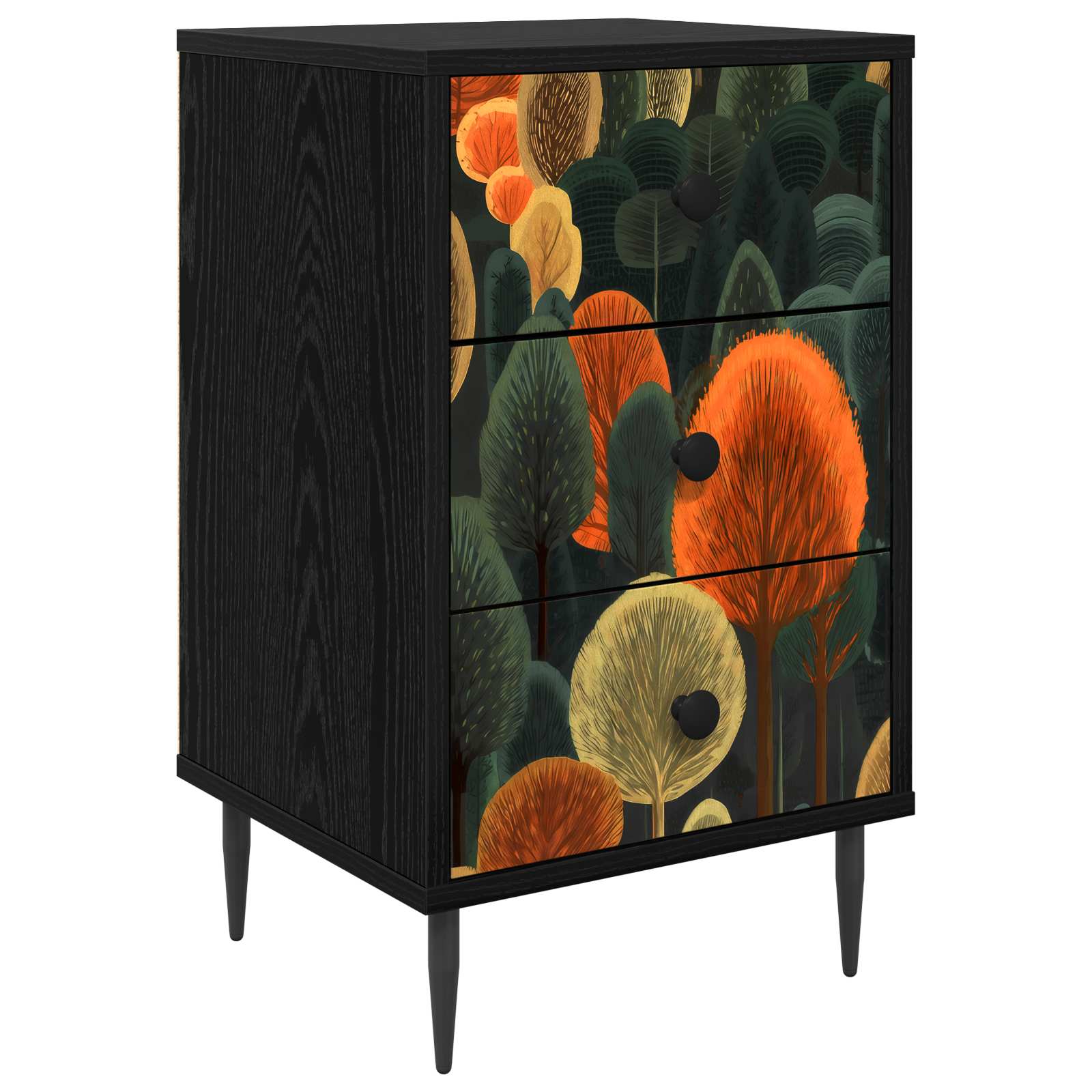 Нощен шкаф ZAANDAM Черен дъб 36 x 33 x 61 см — изображение 2
