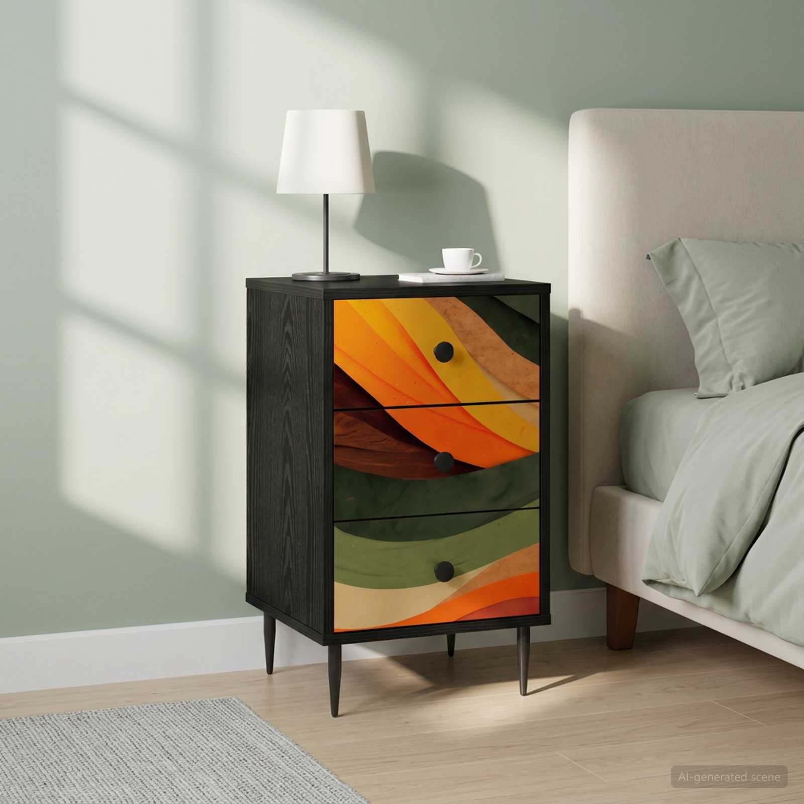 Öölambi kapp BONN 2 tk Must tamm 36 x 33 x 61 cm Tehispuit