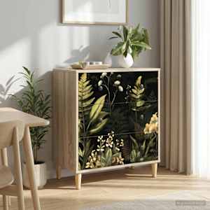 Predalni šafka RHENEN Tisk tropskega gozda 66 x 36,5 x 75 cm