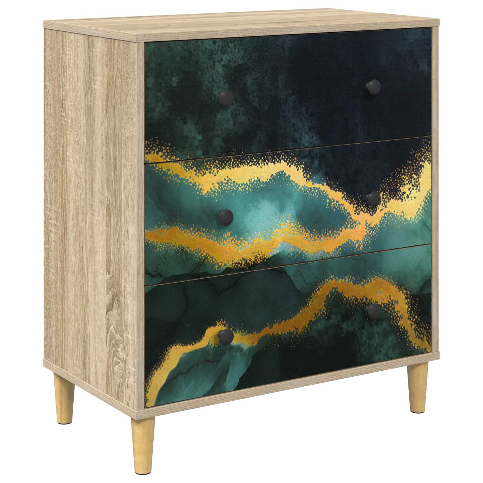 Laukkaava WIJHE Turkoosi marmori kuvio 66 x 36,5 x 75 cm Sonoma - Image 2