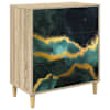 vidaXL &Otilde;hupoli WIJHE Teal marmoriprint 66 x 36,5 x 75 cm Tehispuit