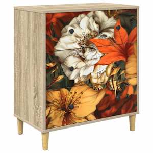 vidaXL &Otilde;hupoli GENNEP Liilia mustris 66 x 36,5 x 75 cm Tehispuit