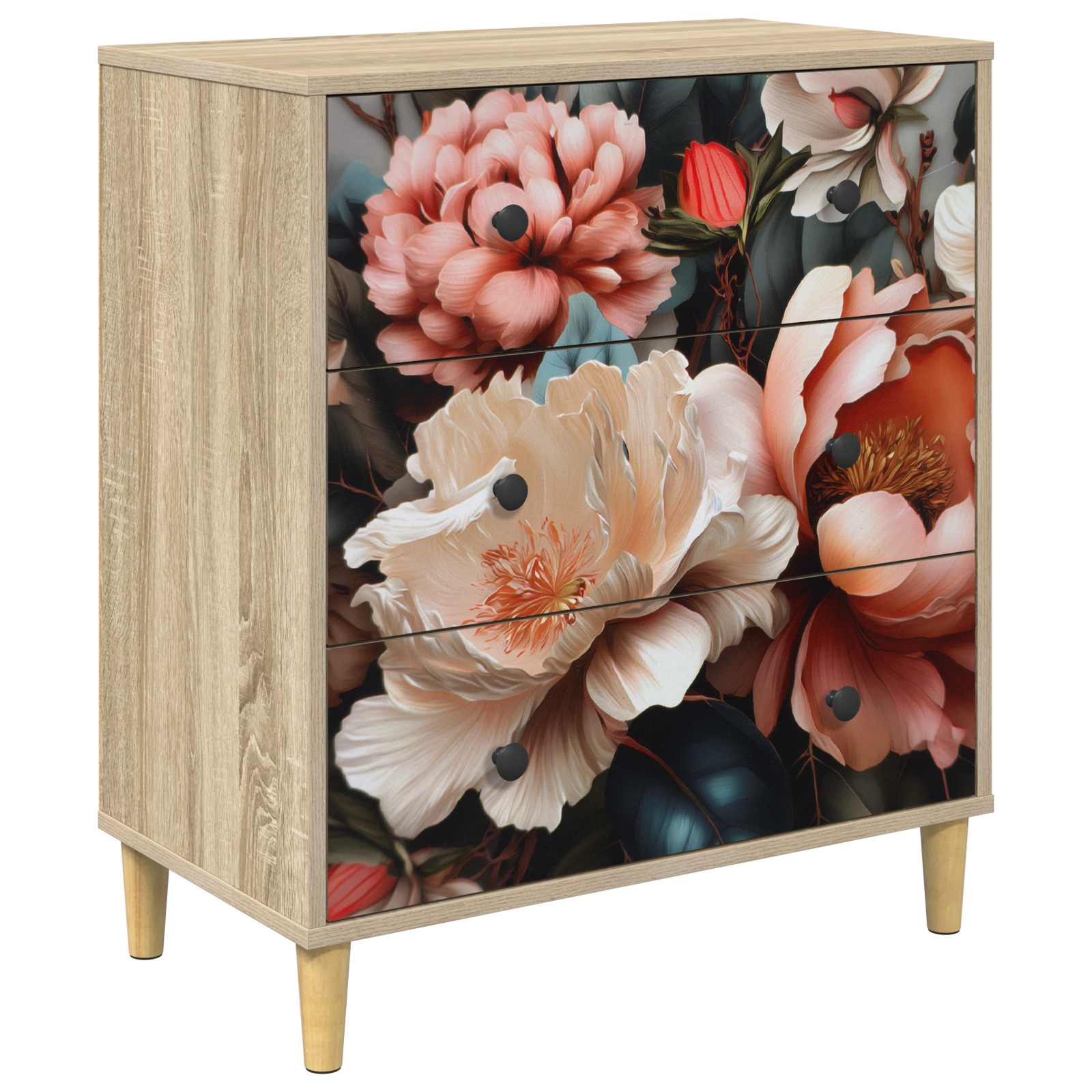 Laukkaava BORNE Vaalea pionikuvio 66 x 36,5 x 75 cm Sonoma - Image 2