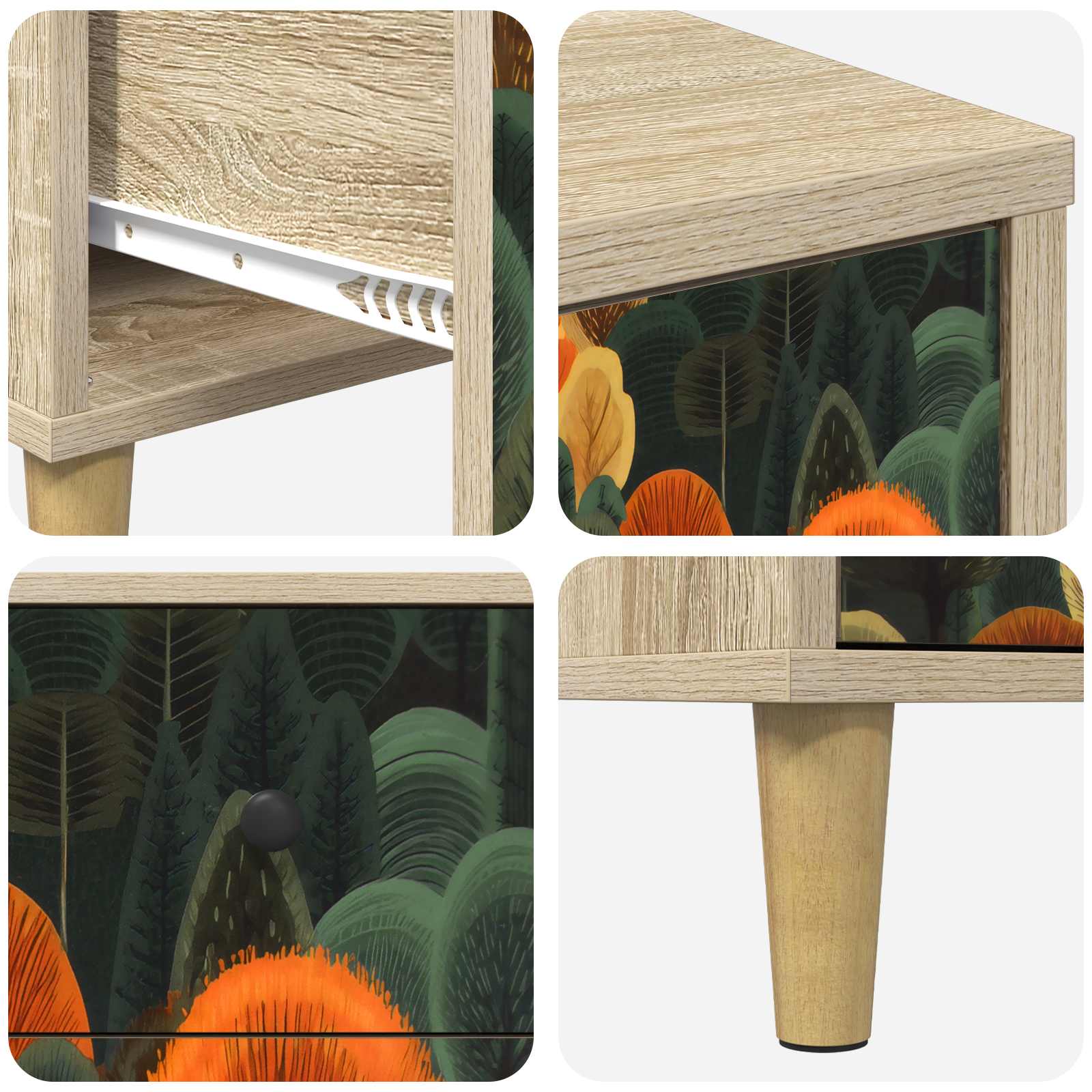 Laukkaava ZAANDAM Metsäkuvio 66 x 36,5 x 75 cm Tekninen puu - Image 7