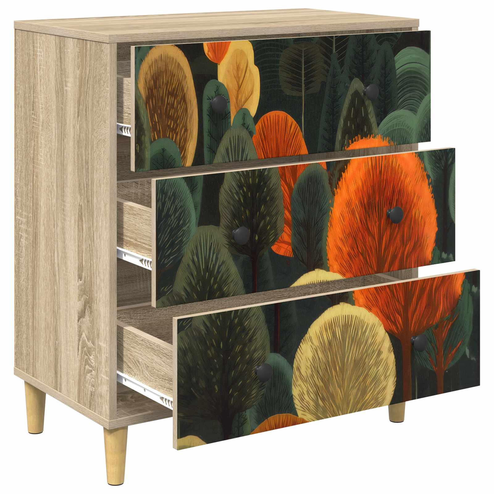 Laukkaava ZAANDAM Metsäkuvio 66 x 36,5 x 75 cm Tekninen puu - Image 4
