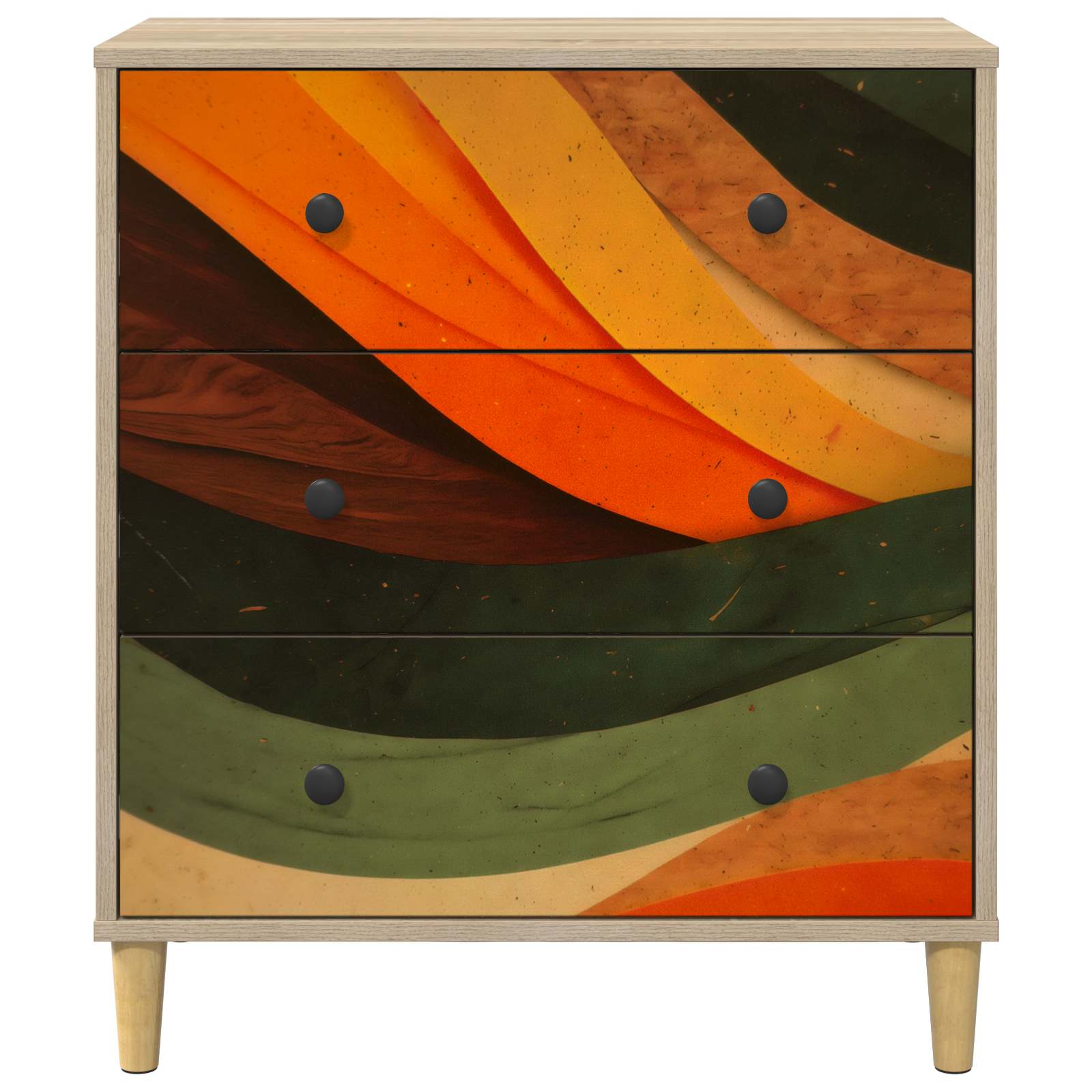 Laukkaava BONN Retro aalto printti 66 x 36,5 x 75 cm Sonoma - Image 5