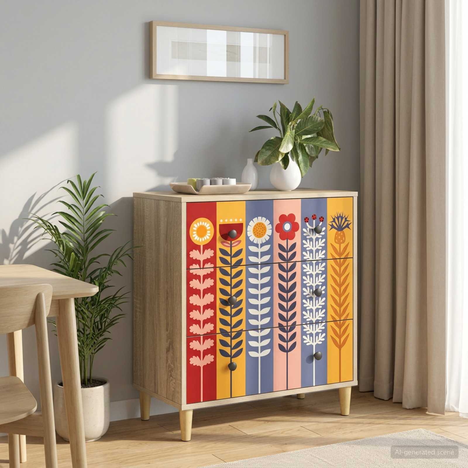 Laukkaava ESSEN Auringonkukka-kuvio 66 x 36,5 x 75 cm Sonoma