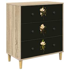 vidaXL &Otilde;hupoli BREMEN Magnolia muster 66 x 36,5 x 75 cm Tehispuit