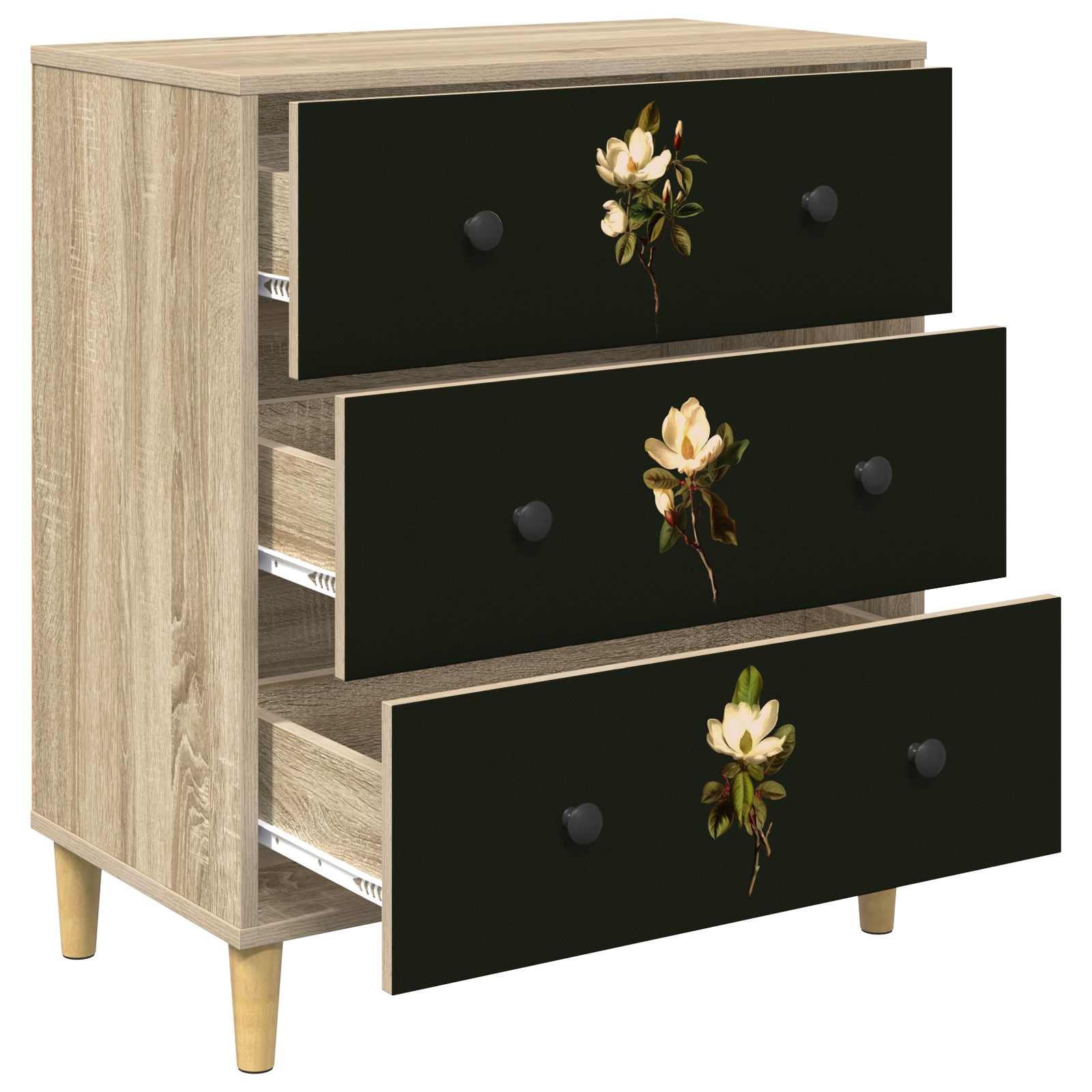 Laukkaava BREMEN Magnolia-kuosi 66 x 36,5 x 75 cm Tekninen puu - Image 4