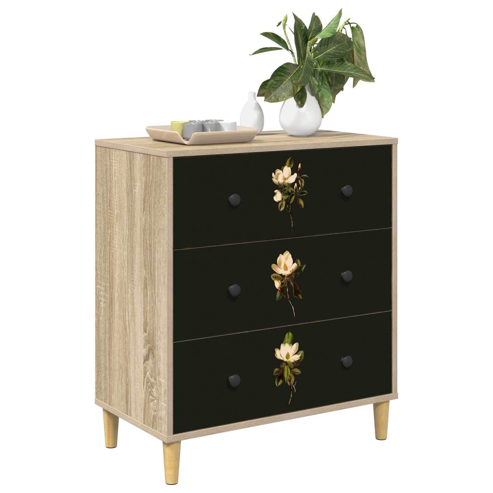 Laukkaava BREMEN Magnolia-kuosi 66 x 36,5 x 75 cm Tekninen puu - Image 3