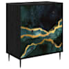 vidaXL &Otilde;hupoli WIJHE Teal marmoriprint 66 x 36,5 x 76 cm Tehispuit