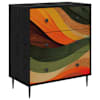 vidaXL &Otilde;hupoli BONN Retro laine print 66 x 36,5 x 76 cm Tehispuit