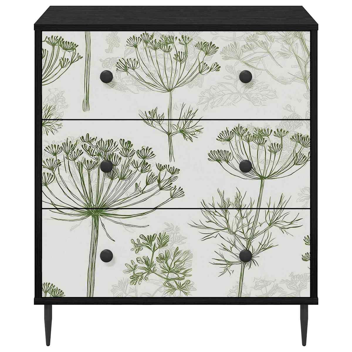 Skuffeskab GOTHA 66 x 36,5 x 76 cm Sort eg - Billede 4